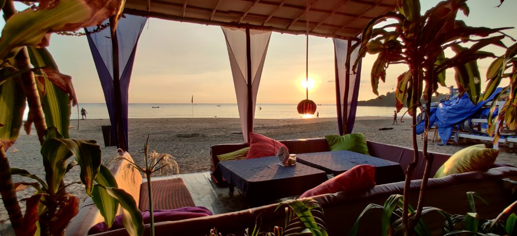 Sunset at a beach shack