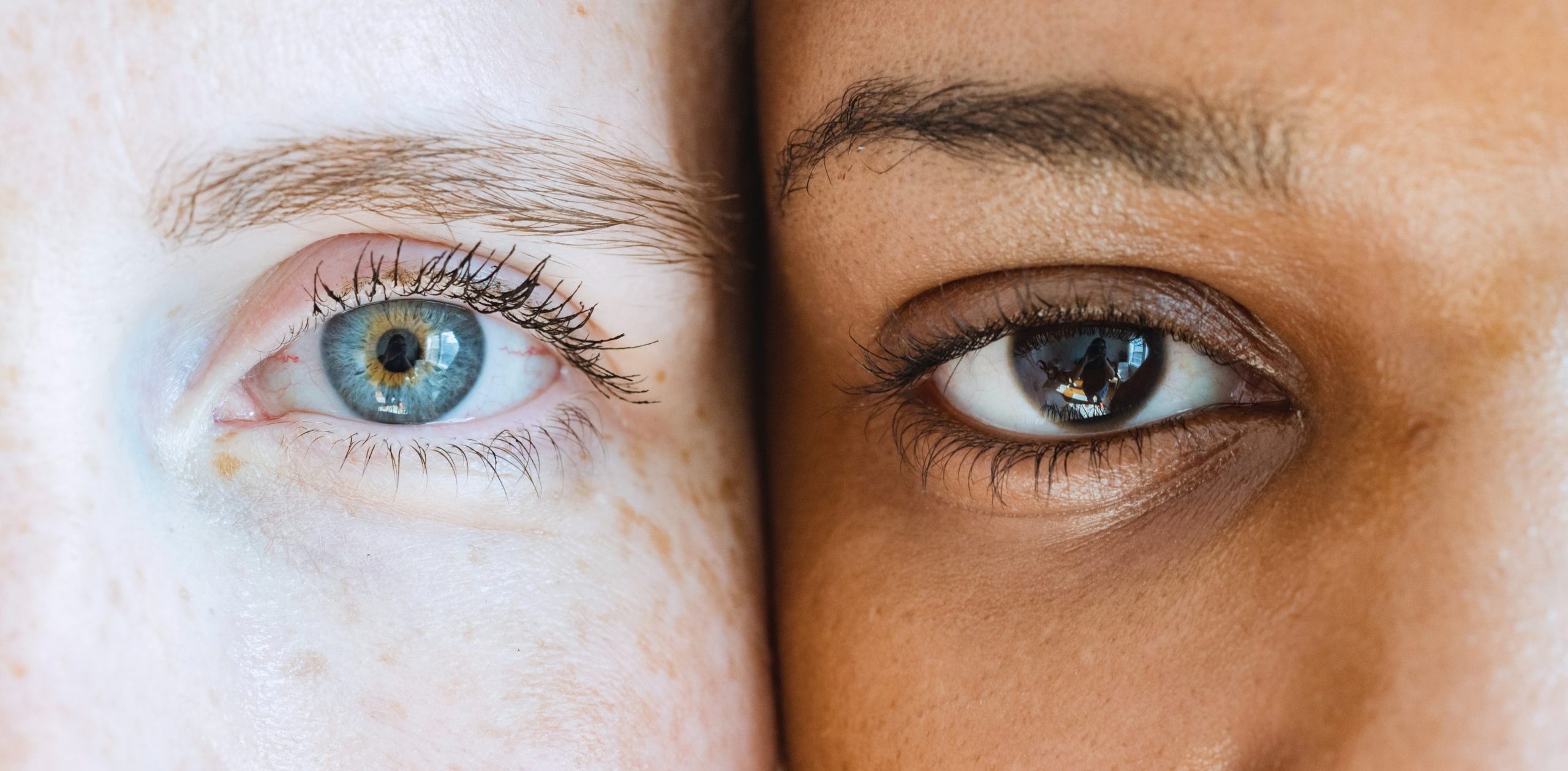 Eyes of two women