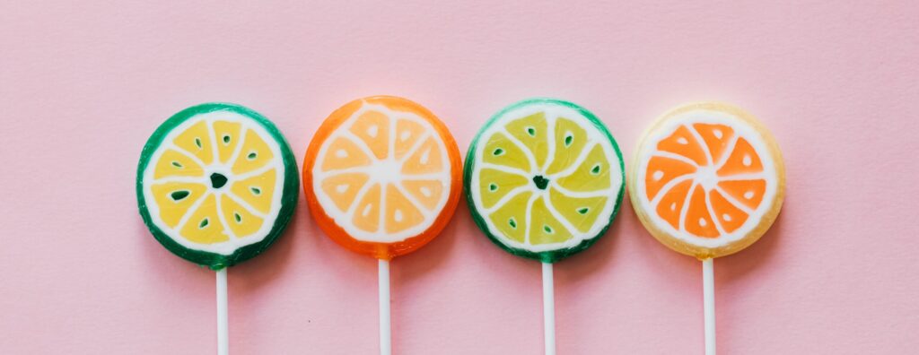 four lollipops